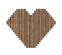 Solid Wood Pattern Print Building Brick Block Puzzle - Heart Shaped Picture Puzzles, Wooden Picture Jigsaw Puzzles