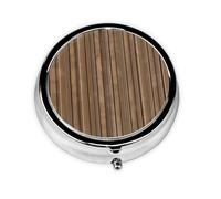 Solid Wood Pattern Round Pill Box Portable Medicine Box That can be stored in a Pocket or Handbag
