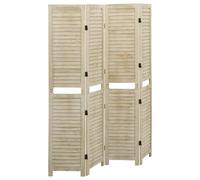 Vidaxl 4-Panel Room Divider 140X165 Cm Solid Wood Paulownia