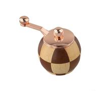 Solid Wood Pepper Mill with Hand Crank Checkerboard Design, Natural Walnut Oak Spice Grinder for Kitchen, Dual Function Salt and Pepper Storage Jar, Easy Clean Brown or Yellow(Individual)