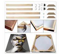 Solid Wood Photo Frames, DIY Camphor Wood Frame For Canvas Embroidery Diamond Painting Pack Of 4 Multiple Sizes(Width 60cm,Height 70cm)