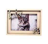 Solid Wood Photo Frames, Engraved Pet Name Wooden Photo Frame Memorial Gift Multiple Sizes(Model 10,6X8inch)