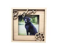Solid Wood Photo Frames, Engraved Pet Name Wooden Photo Frame Memorial Gift Multiple Sizes(Model 2,6X8inch)