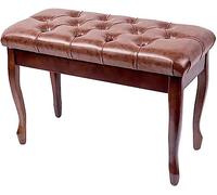 Solid Wood Piano Stool with Genuine Leather Cushion Adjustable Height Duet Keyboard Bench for Family Banquets Dressing Table & Music Practice 76 x 35 x 49CM Ideal for Kids & Adults