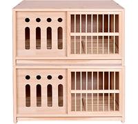 Solid Wood Pigeon Coop, Pull Out Tray Bird Cage, Avoid Light Door Pigeon Nest Box, Bird Aviary Carrier Reproduction, Sliding Doors(Natural*2,80 * 40 * 45cm)