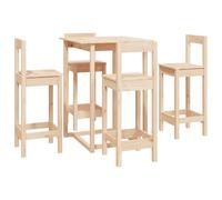 Solid Wood Pine Bar Set 5 Piece Wooden Bistro Bar Stool Multi Colours vidaXL