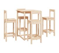 Solid Wood Pine Bar Set 5 Piece Wooden Bistro Bar Stool Multi Colours vidaXL
