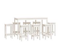 Solid Wood Pine Bar Set 9 Piece Wooden Bistro Bar Stool Multi Colours vidaXL