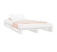 vidaXL Pallet Bed without Mattress White Single Solid Wood