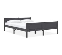 vidaXL Solid Pinewood Bed Frame 160x200 cm Grey Wooden Double Base Bedstead