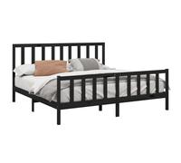 (black, 200 x 200 cm) vidaXL Solid Wood Pine Bed Frame Wooden Bedstead Bed Base Multi Colours/Sizes