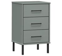 Solid Wood Pine Bedside Cabinet with Metal Legs OSLO Multi Colours vidaXL