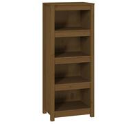 vidaXL 4 Shelf Honey Brown Solid Pine Wood Bookcase - Size: 125.5 x 50 x 35cm - Wilko