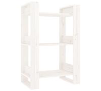 vidaXL Book Cabinet / Room Divider - Solid Wood Pine 60 x 35 x 91 cm Grey - 3-Shelf