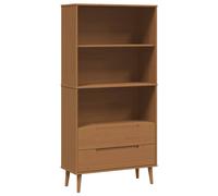 Solid Wood Pine Bookcase MOLDE Wooden Book Storage Rack Multi Colours vidaXL
