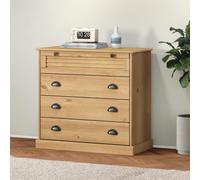 Solid Wood Pine Chest Of Drawers - Modern 4 Drawer Storage Unit For Bedroom, Living Room - Sturdy, Elegant Design