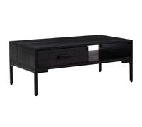 (black) vidaXL Solid Wood Pine Coffee Table Recycled Couch Centre Accent End Table