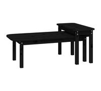 Solid Wood Pine Coffee Table Set 2 Piece Side End Table Multi Colours vidaXL