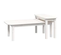 Solid Wood Pine Coffee Table Set 2 Piece Side End Table Multi Colours vidaXL