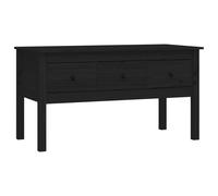 vidaXL Coffee Table Black 102x49x55 cm Solid Wood Pine