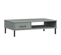 Solid Wood Pine Coffee Table with Metal Legs OSLO Desk Multi Colours vidaXL