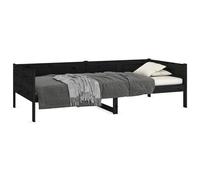 vidaXL Day Bed without Mattress Black Solid Wood Pine 90x190 cm Single