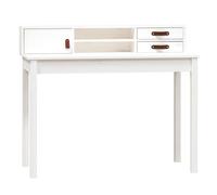 Solid Wood Pine Desk White Wooden Computer Study Working Table vidaXL