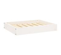 vidaXL Solid Wood Pine Dog Bed White 61.5x49x9 cm Wooden Pet Sofa Dog Couch