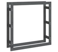 Solid Wood Pine Firewood Rack Grey Log Store Fire Holder vidaXL