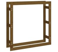 Solid Wood Pine Firewood Rack Honey Brown Fire Log Holder vidaXL
