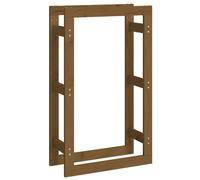 Solid Wood Pine Firewood Rack Honey Brown Fire Log Holder vidaXL