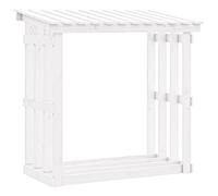 (White, 108 x 64.5 x 109 cm) vidaXL Solid Wood Pine Firewood Rack Log Stand Multi Colours 108x64.5x109/77cm