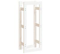 Solid Wood Pine Firewood Rack White Log Store Shed Holder vidaXL