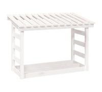 vidaXL Firewood Rack White 108x64.5x78 cm Solid Wood Pine, White