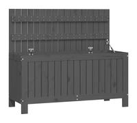 Solid Wood Pine Garden Storage Box Grey 115x49x60 cm Wooden Tool Chest vidaXL