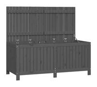 Solid Wood Pine Garden Storage Box Grey 147x68x64 cm Wooden Tool Chest vidaXL