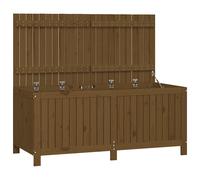 Solid Wood Pine Garden Storage Box Honey Brown 134x68x64 cm Wooden vidaXL