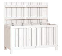 Solid Wood Pine Garden Storage Box White 121x55x64 cm Wooden Tool Chest vidaXL