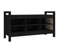 Solid Wood Pine Hall Bench Black Entryway Storage Seating Chair vidaXL