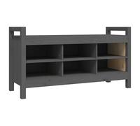 Solid Wood Pine Hall Bench Grey Entryway Storage Seating Chair vidaXL