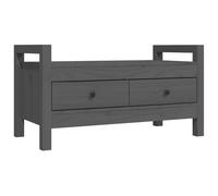 Solid Wood Pine Hall Bench Grey Entryway Storage Seating Chair vidaXL