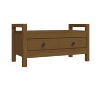 Solid Wood Pine Hall Bench Honey Brown Entryway Storage Seating vidaXL