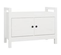 Solid Wood Pine Hall Bench White Wooden Entryway Storage Seating vidaXL