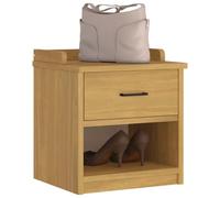 Solid Wood Pine Hallway Bench with Storage Shelf Rustic Shoe Rack Drawer for Entrance Space Hallway Bench SANDNES Wooden Pine Solid, 45x40x50 cm (Walnut Finish)