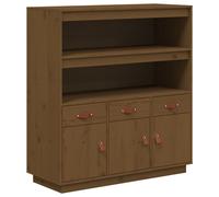 (Honey brown) vidaXL Solid Wood Pine Highboard Sideboard Storage Cupboard Multi Colours