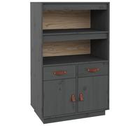 (Grey) vidaXL Solid Wood Pine Highboard Wooden Buffet Cabinet Cupboard Multi Colours