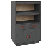 (Grey) vidaXL Solid Wood Pine Highboard Wooden Buffet Cabinet Cupboard Multi Colours