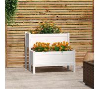 Solid Wood Pine Planter Raised Bed Multi Colours 110/84.5x84x75 cm vidaXL