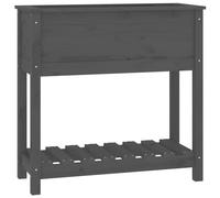 (grey, 82.5 x 34.5 x 81 cm) vidaXL Solid Wood Pine Planter with Shelf Plant Raised Bed Multi Colours/Sizes