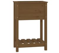 Solid Wood Pine Planter with Shelf Plant Raised Bed Multi Colours/Sizes vidaXL